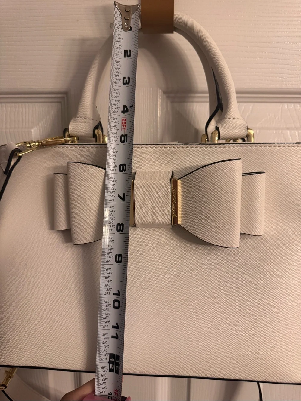 Betsey Johnson Bow Satchel - White